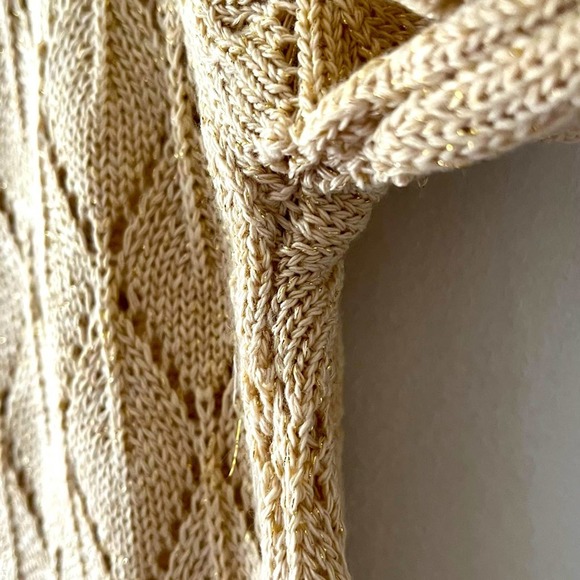 Unbranded Butterfly NWT Yellow with Gold Thread Accents Lace Knit Seeater Medium - Picture 8 of 11